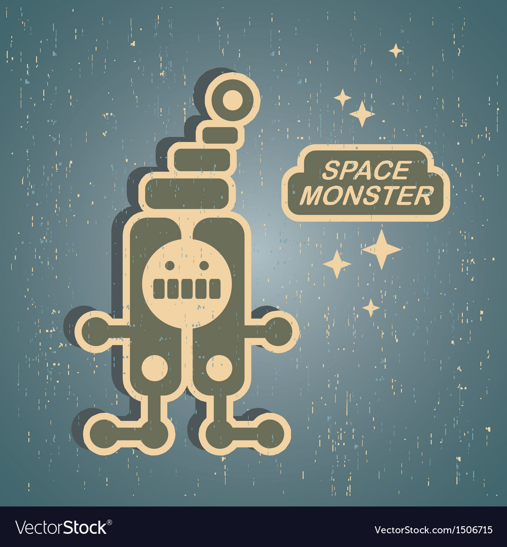 Vintage monster Royalty Free Vector Image - VectorStock