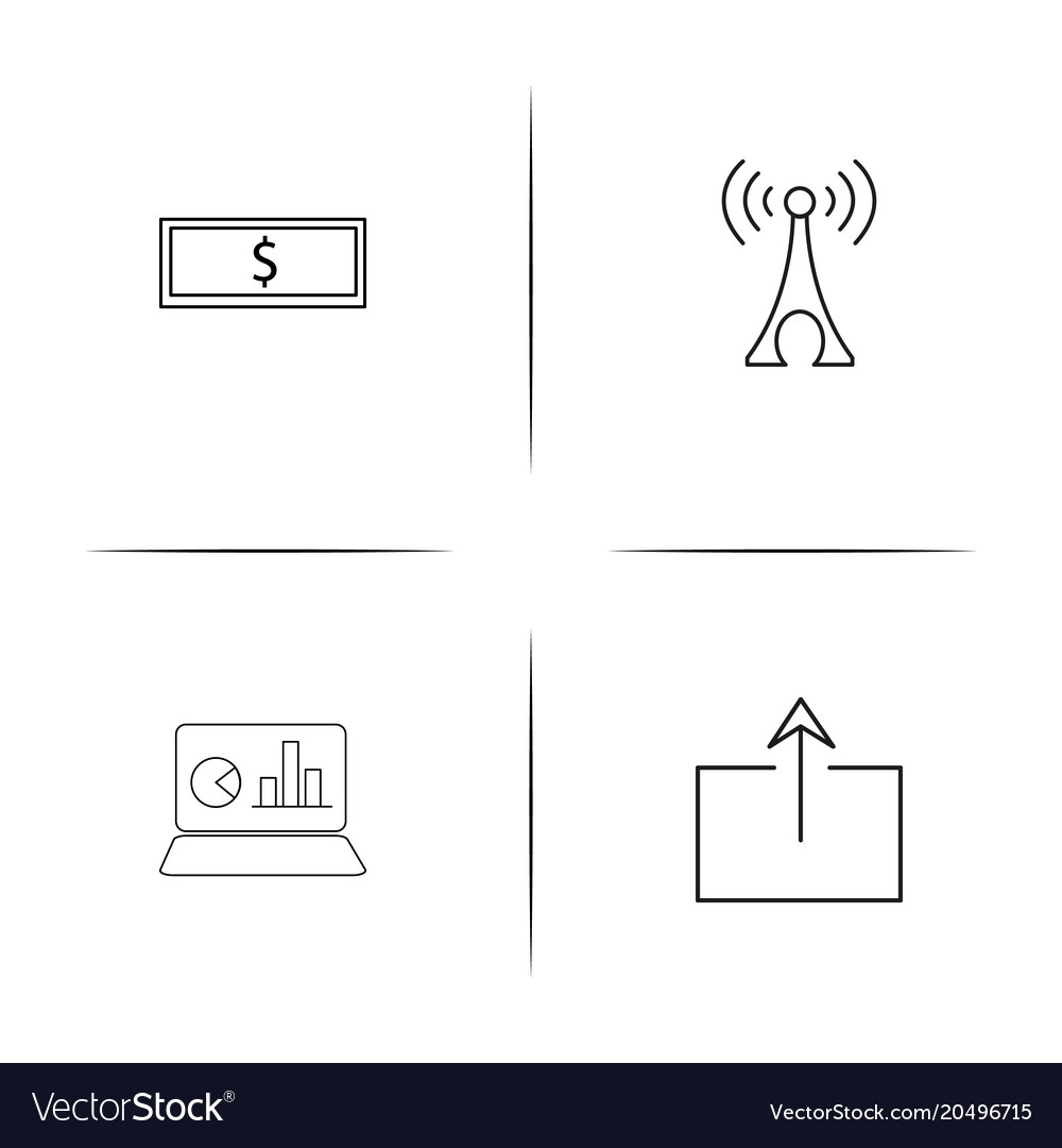 Web und Text einfache lineare Symbole gesetzt umrissen