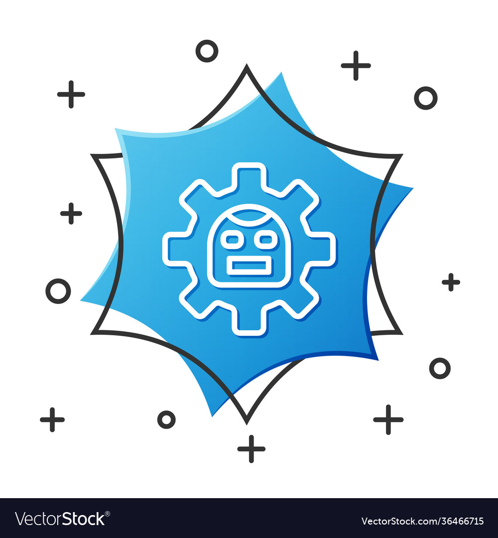 White line robot icon isolated on background vector image White line robot icon isolated on background