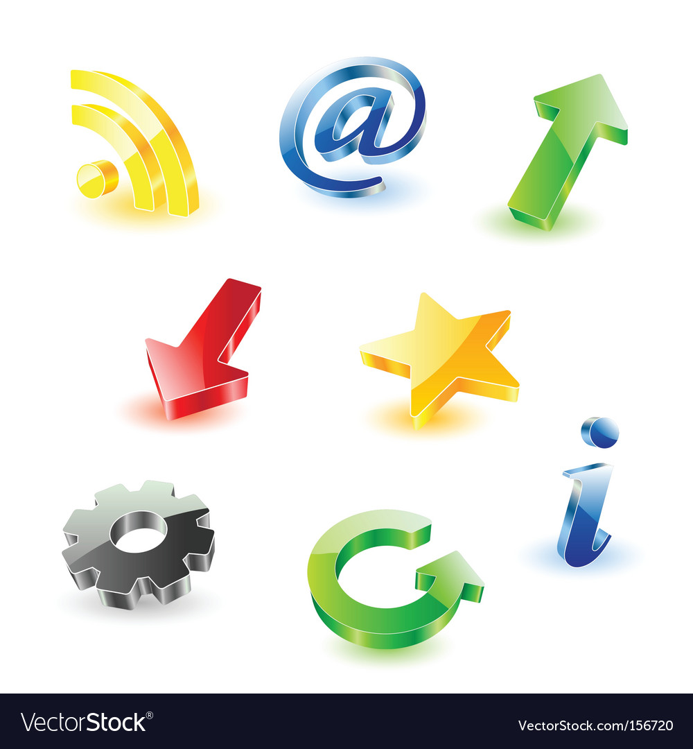 3D Web Icons Set