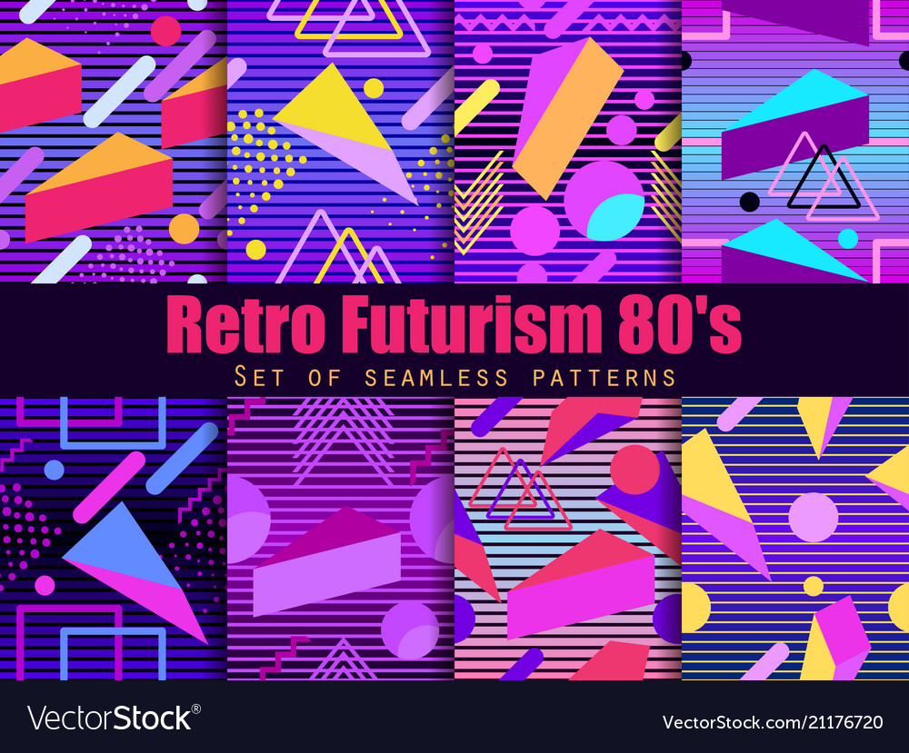 80s Geometric Synthwave Pattern
