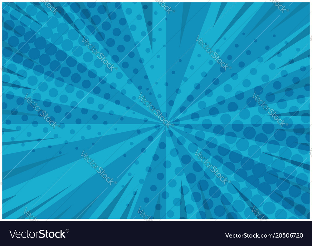 Abstract blue striped retro comic background Vector Image