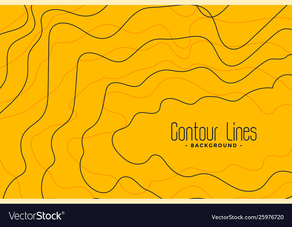 Abstract Yellow Background with Contour Lines
