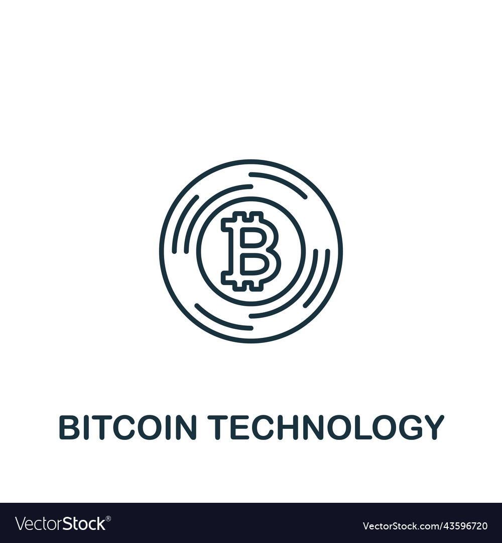 Bitcoin technology icon monochrome simple fintech