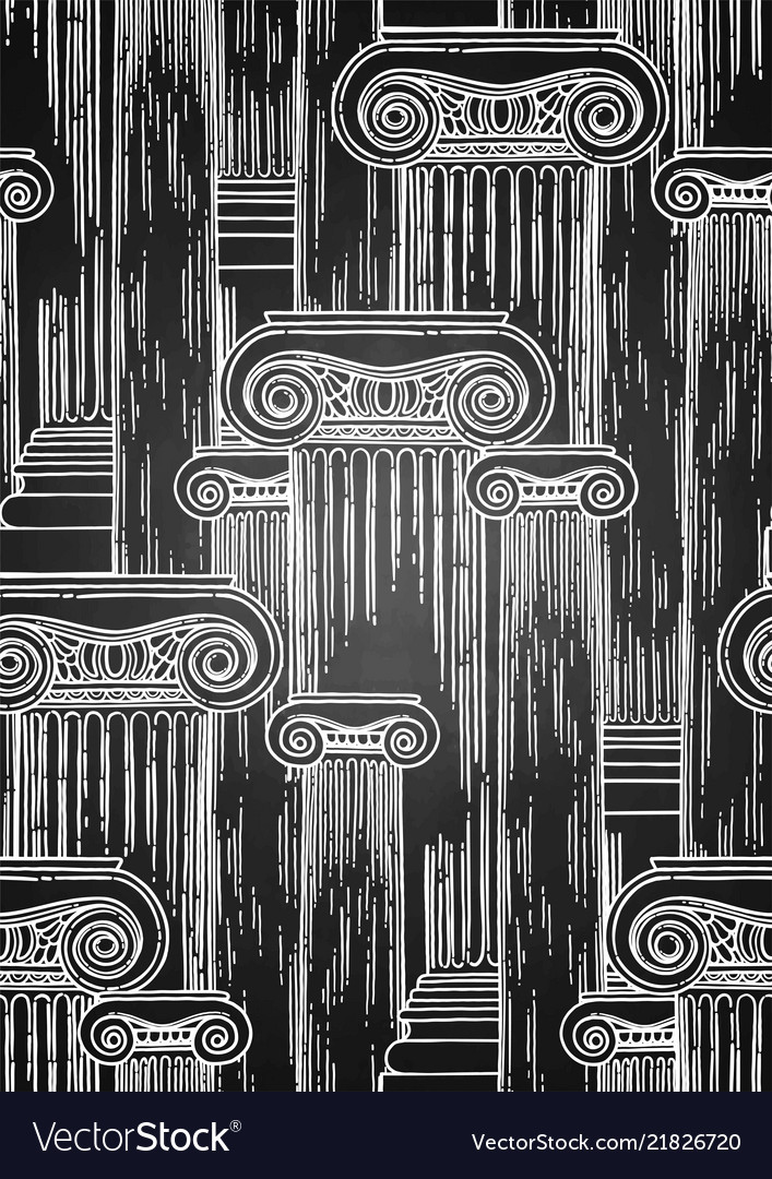 Classical pattern of ancient columns Royalty Free Vector