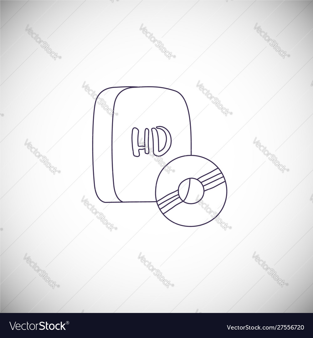Compact disk icon in line style for different