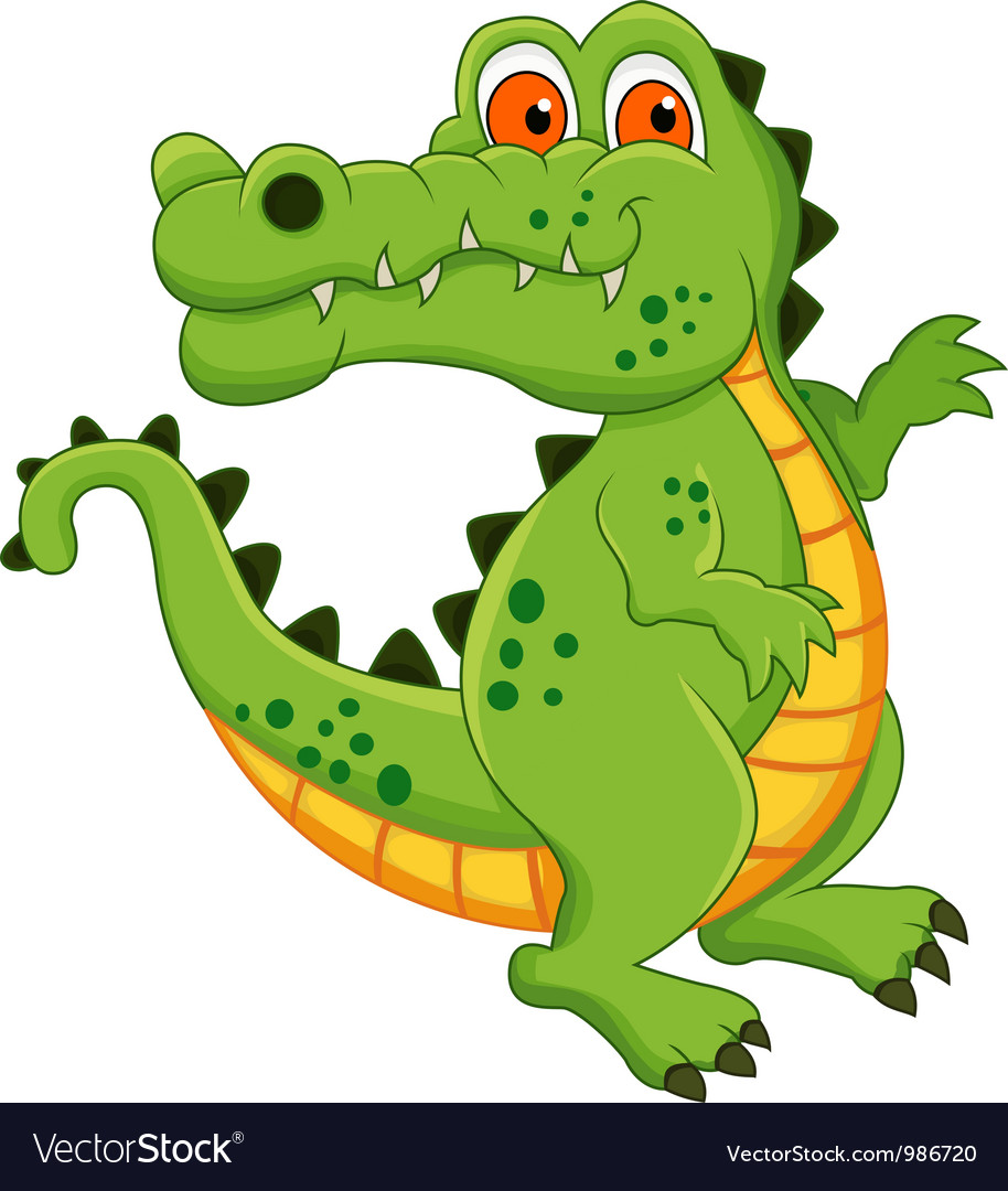 Crocodile cartoon isolated