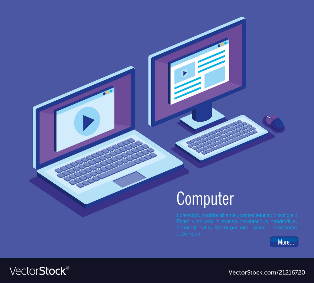 Digital technology isometrics icons Royalty Free Vector