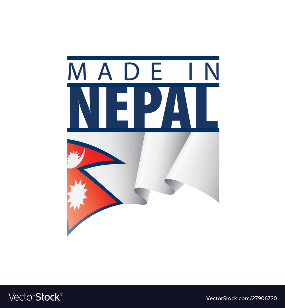 Nepal flag on a white