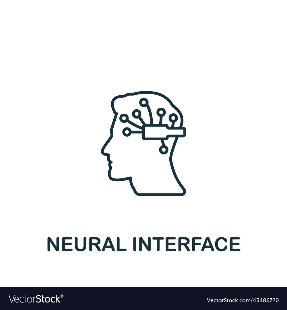 Neural interface icon monochrome simple