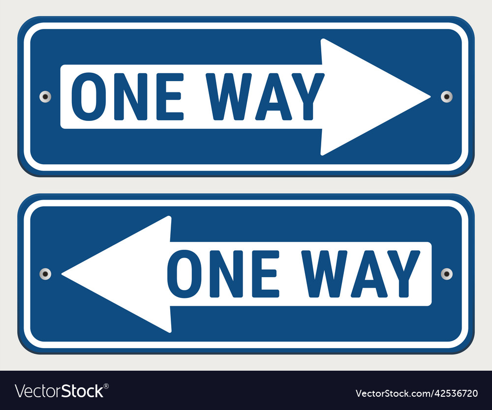 One way blue sign right and left road direction Vector Image