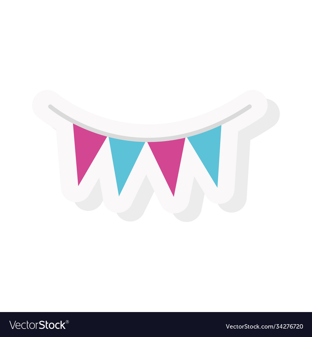 Party banner pennant sticker and flat style icon