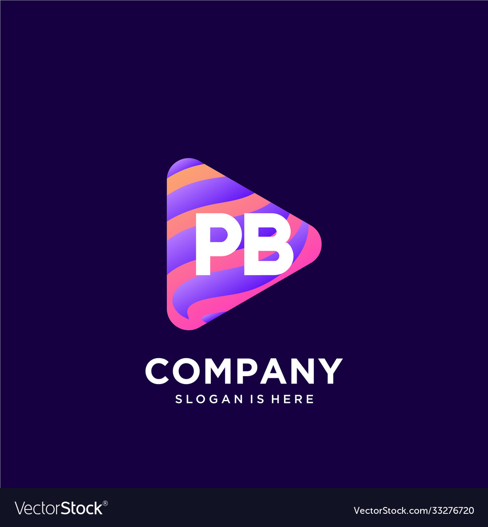 Pb initial logo with colorful template