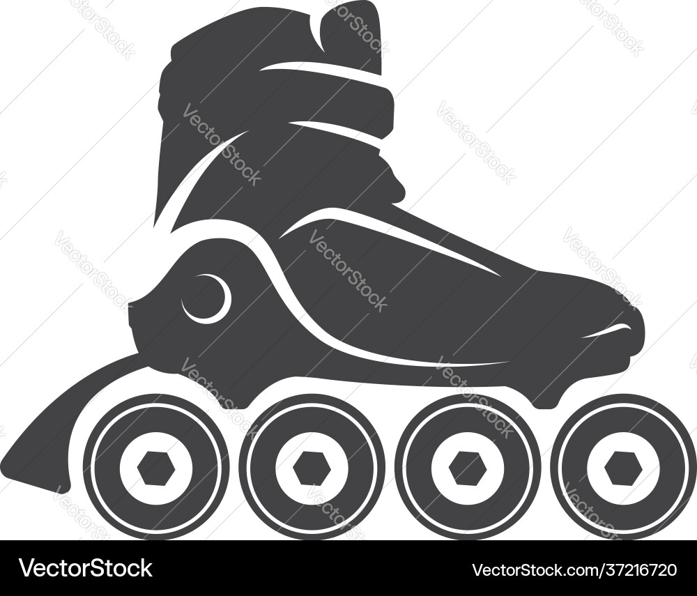 Roller skate logo emblem badge roller logo for Vector Image