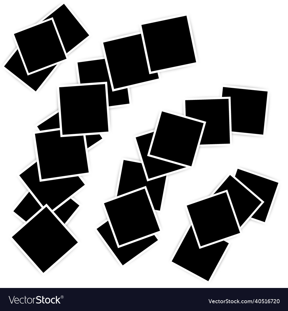 Set of empty photo frames compositions realistic vector image Set of empty photo frames compositions realistic