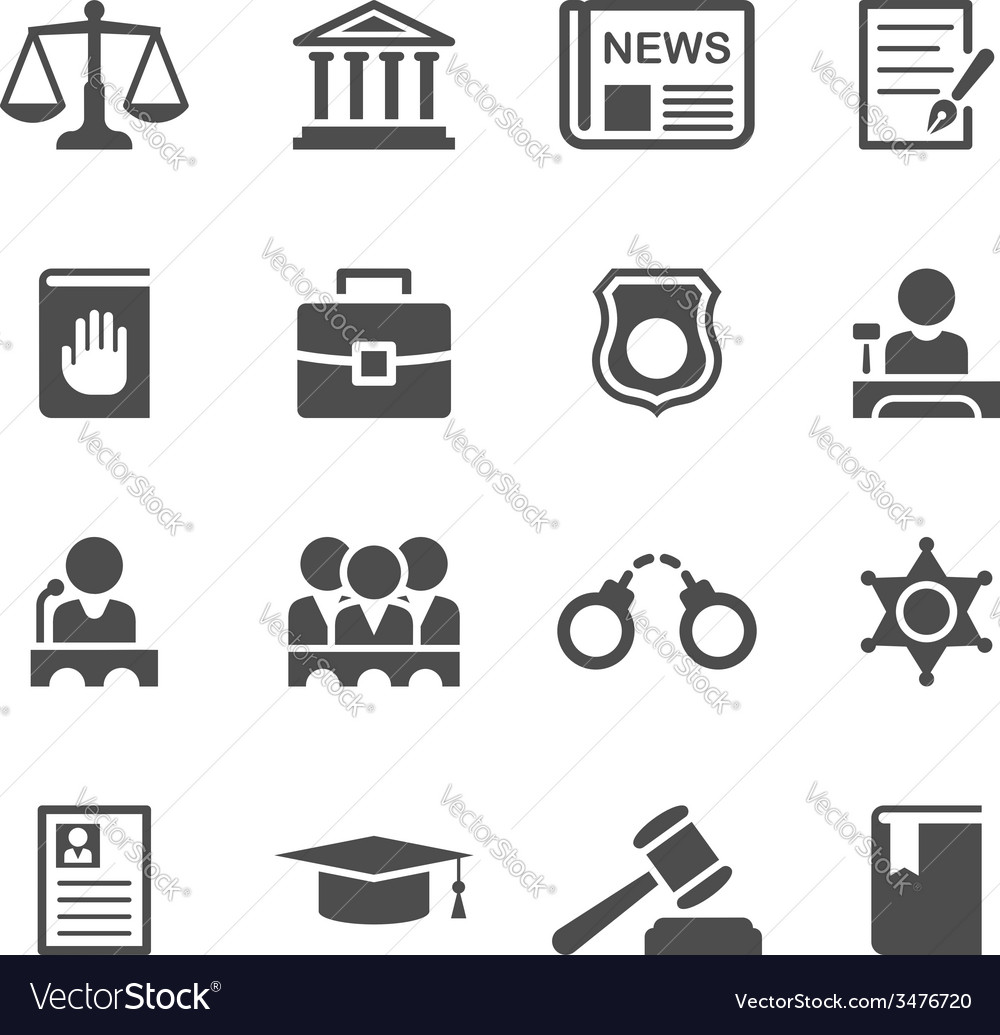 Set of law and justice icons