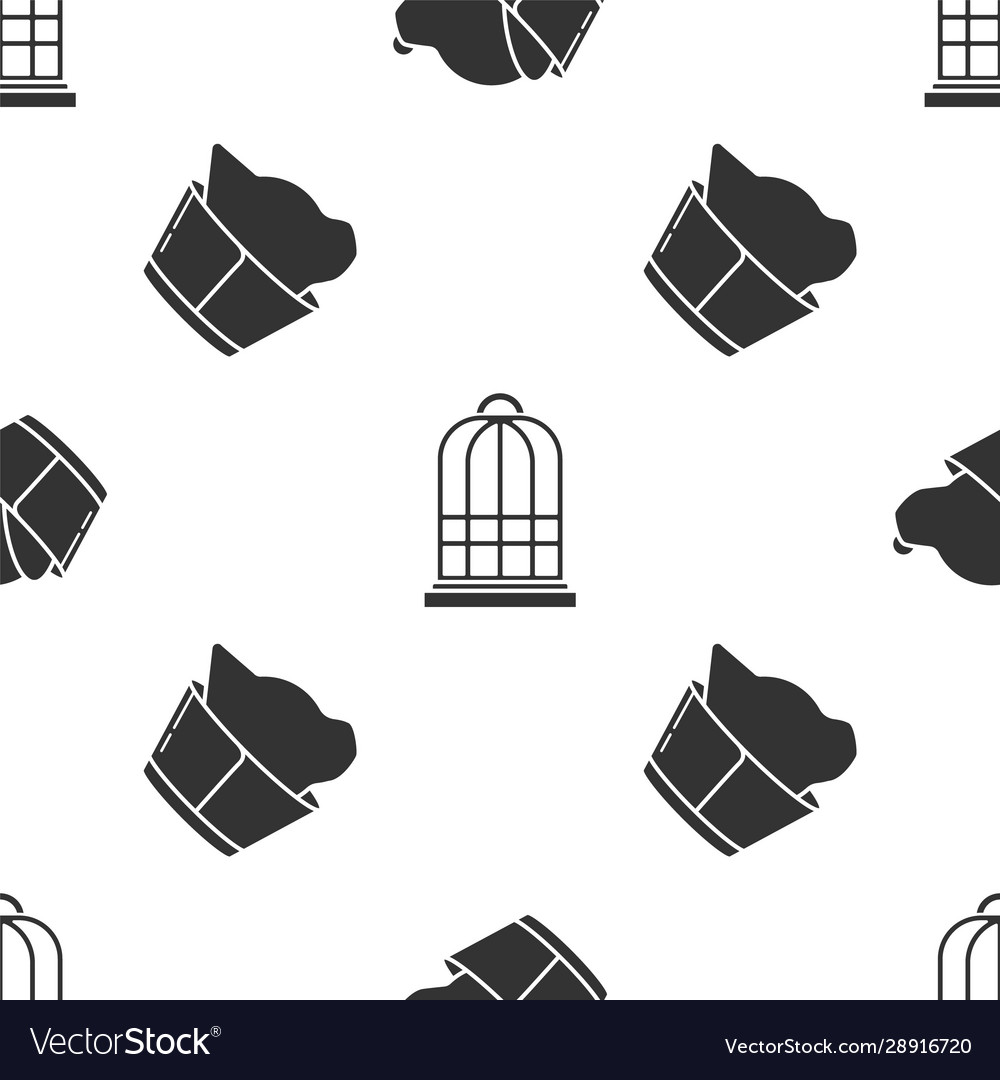 Set veterinary clinic symbol cage for birds