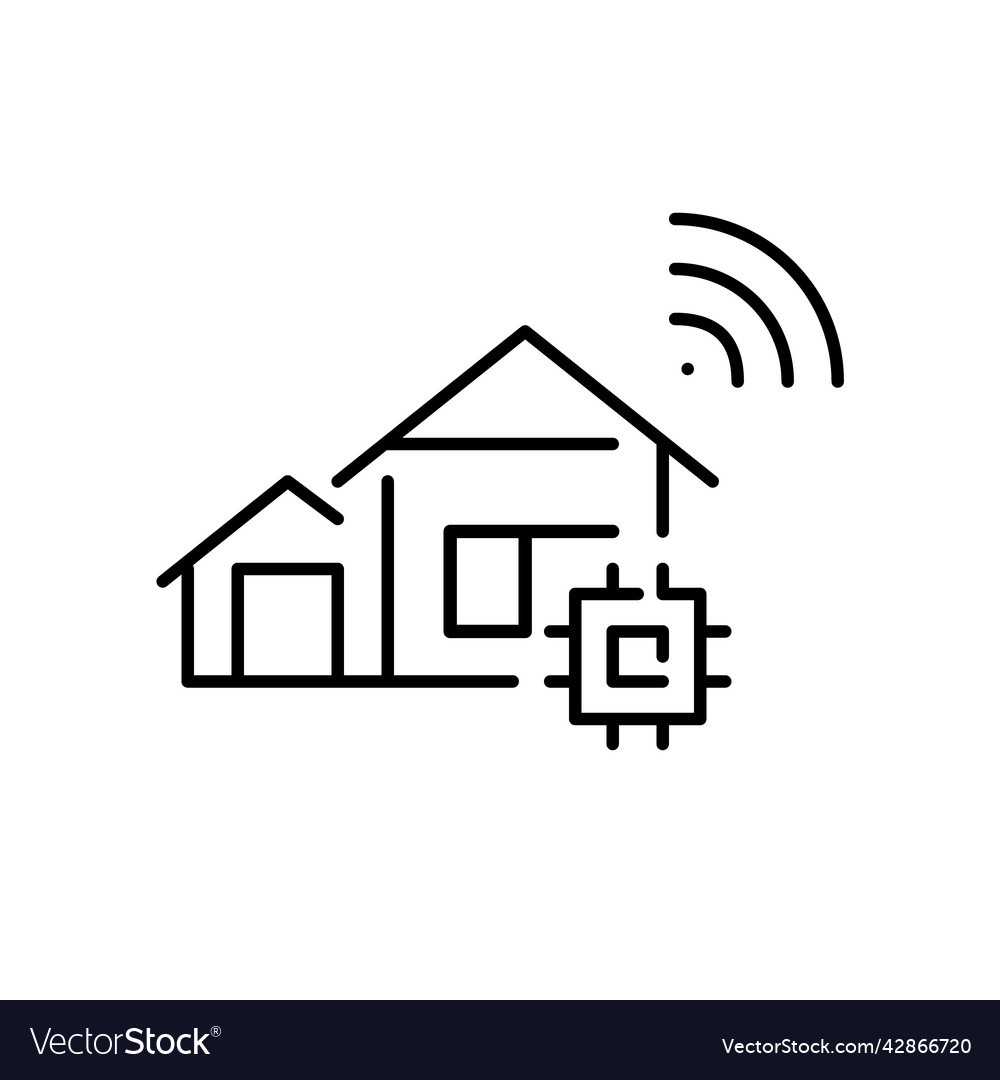 Smart home with cpu chip and wifi connection vector image Smart home with cpu chip and wifi connection
