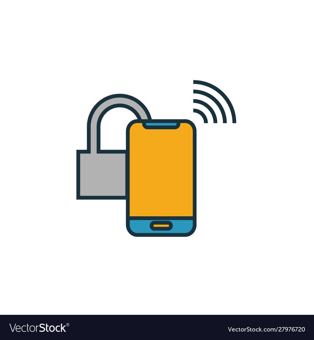 Smart lock icon simple element from devices vector image Smart lock icon simple element from devices