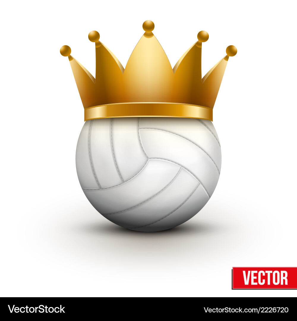 Volleyball ball with royal crown Royalty Free Vector Image