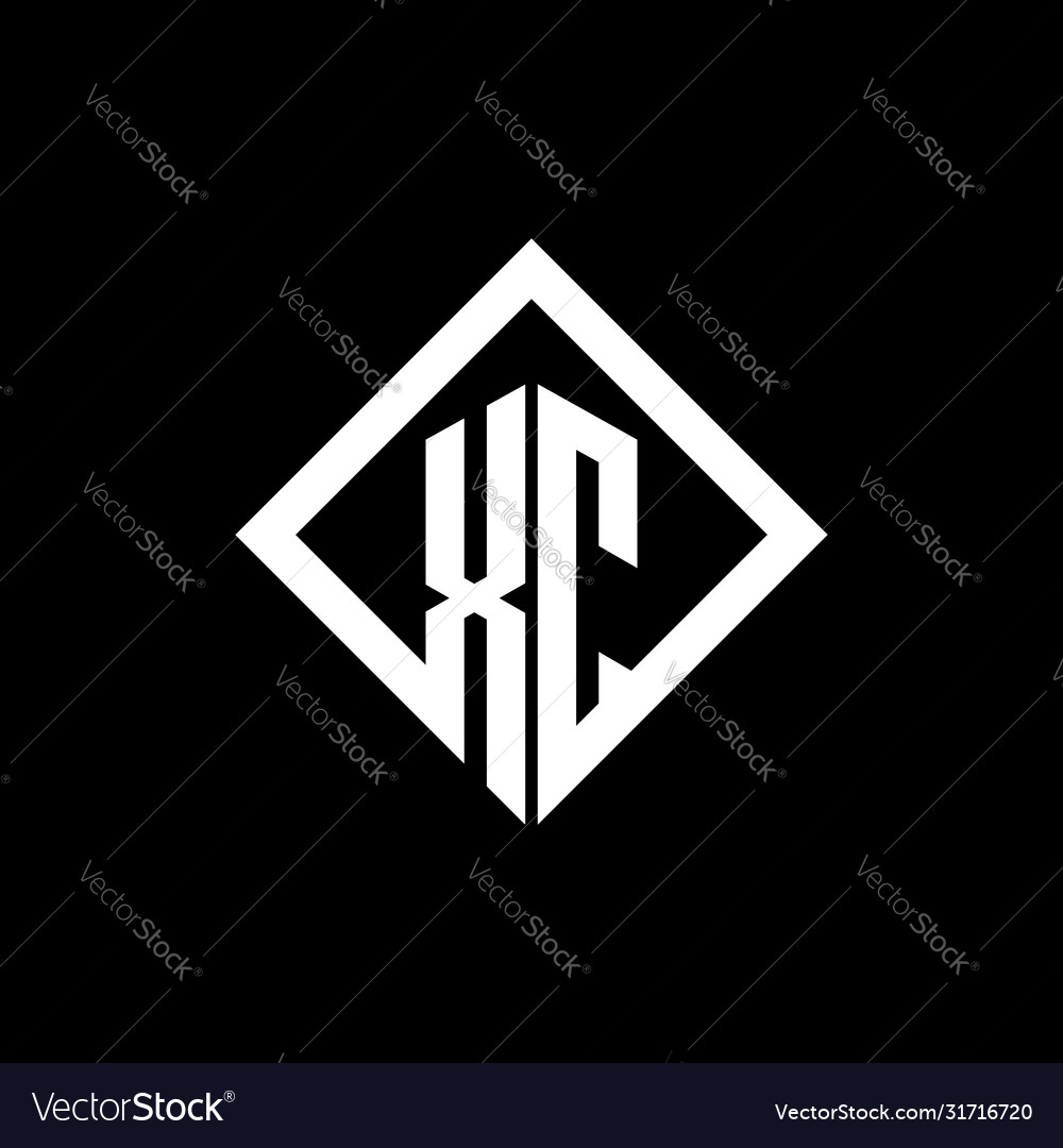 Xc logo monogram with square rotate style design Vector Image Xc logo monogram with square rotate style design