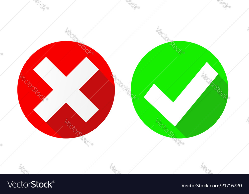 Yes/No Checkmarks Circles