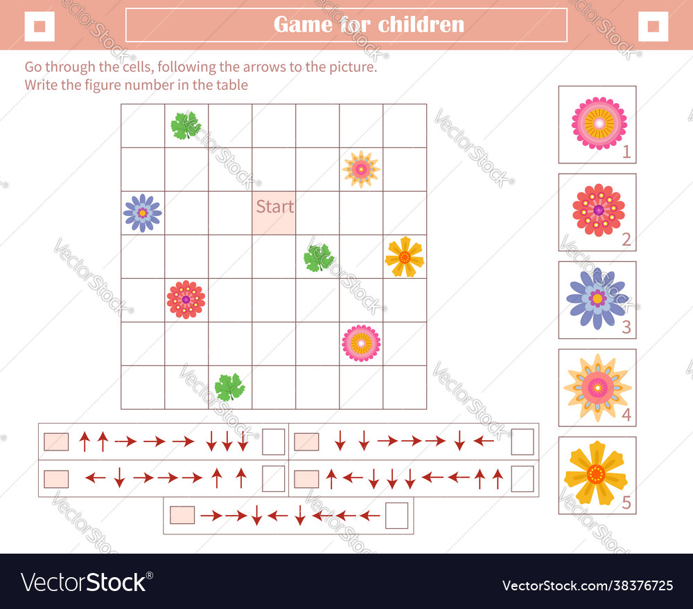 A game for children development spatial think vector image A game for children development spatial think