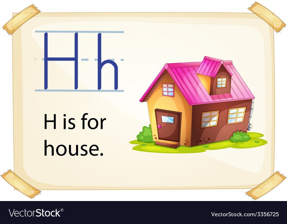 A letter h for house Royalty Free Vector Image