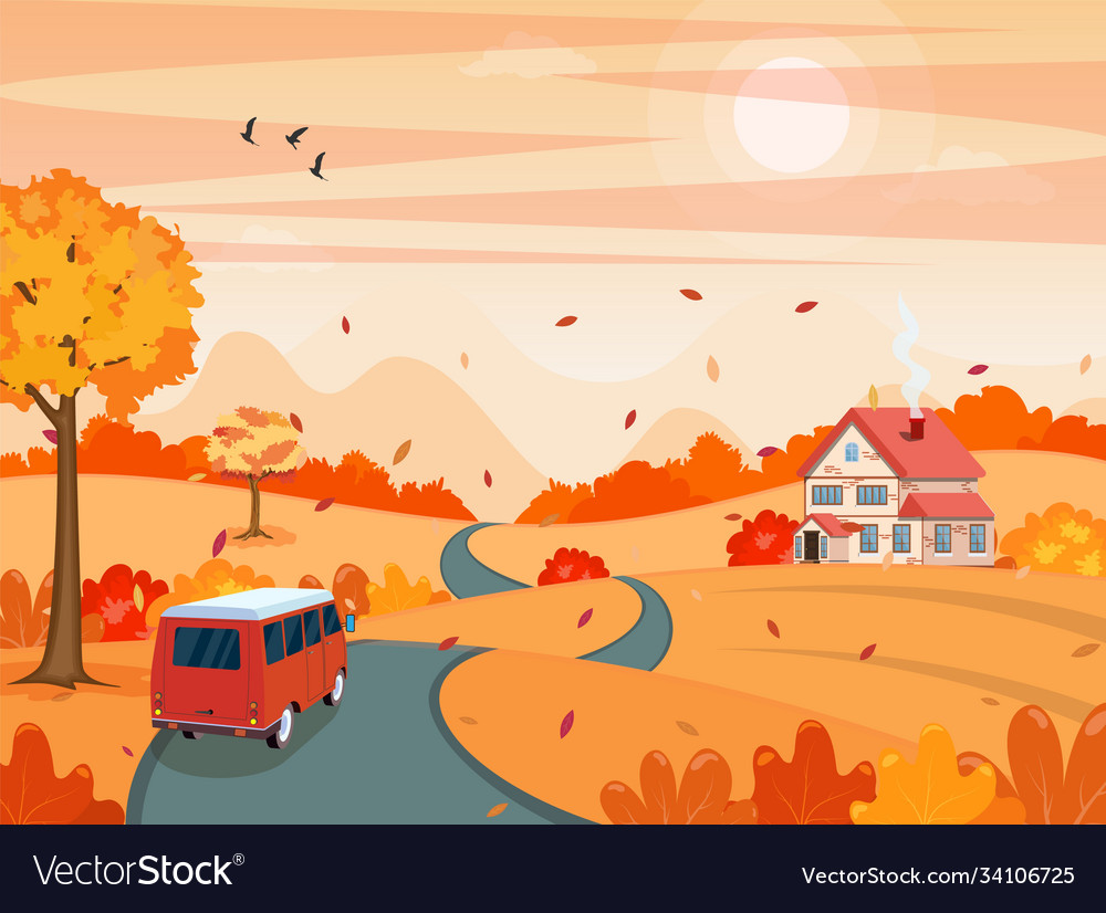 Autumn landscape background