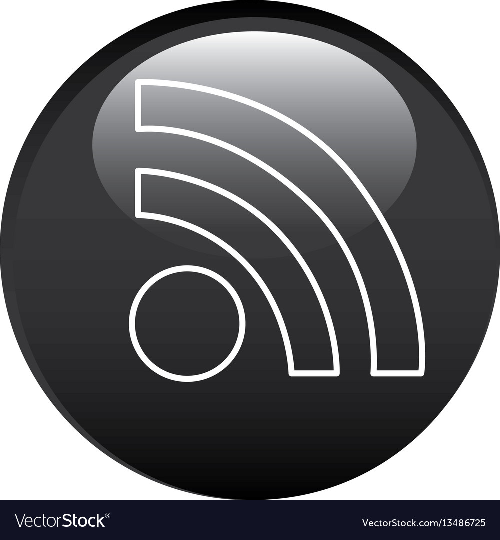 Black circular frame with wifi icon vector image Black circular frame with wifi icon