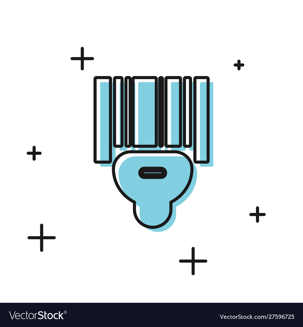 Black scanner scanning bar code icon isolated vector image Black scanner scanning bar code icon isolated
