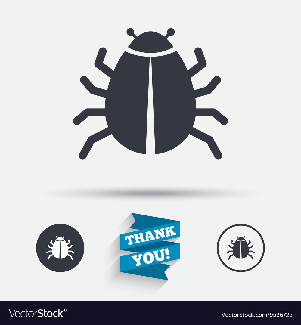 Bug sign icon virus symbol software error Vector Image