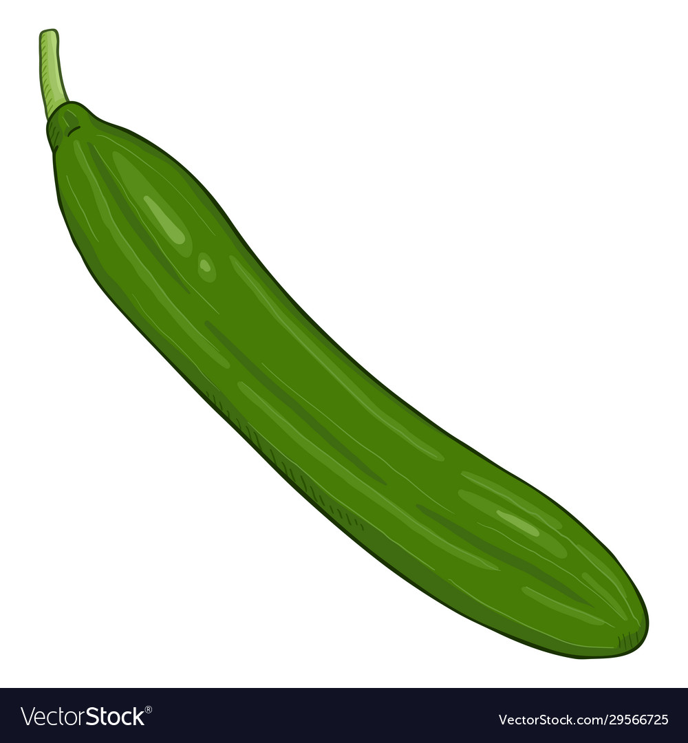 Cartoon green cucumber Royalty Free Vector Image