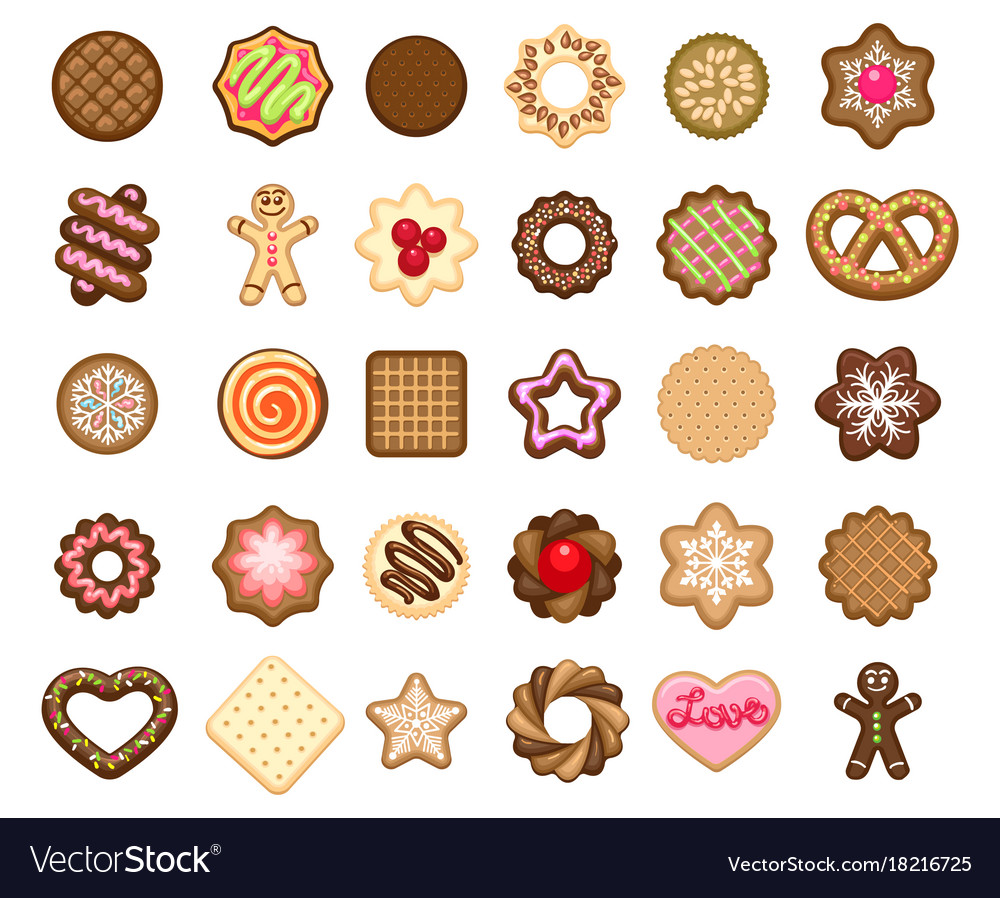 Christmas Cookies Icons Royalty Free Vector Image