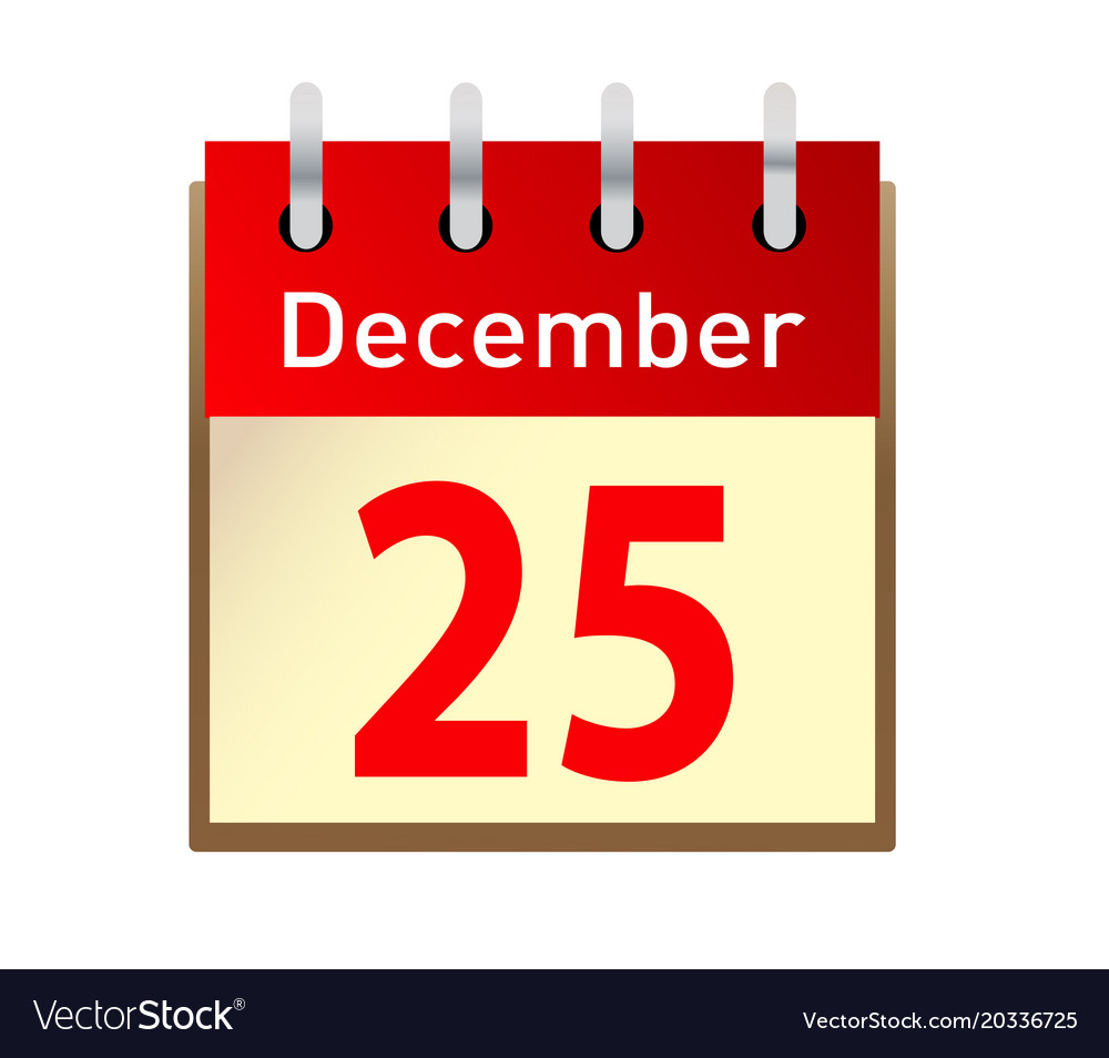 Christmas day calendar Royalty Free Vector Image