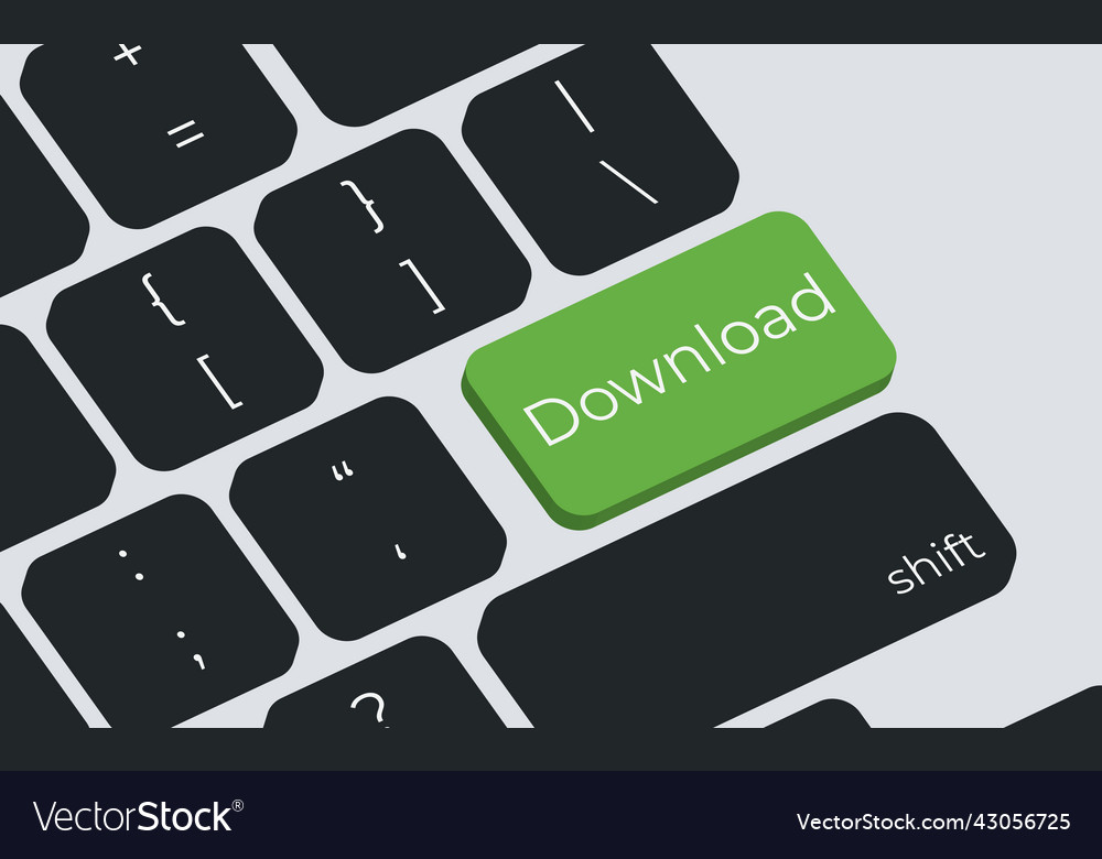 Download button on keyboard keys simple