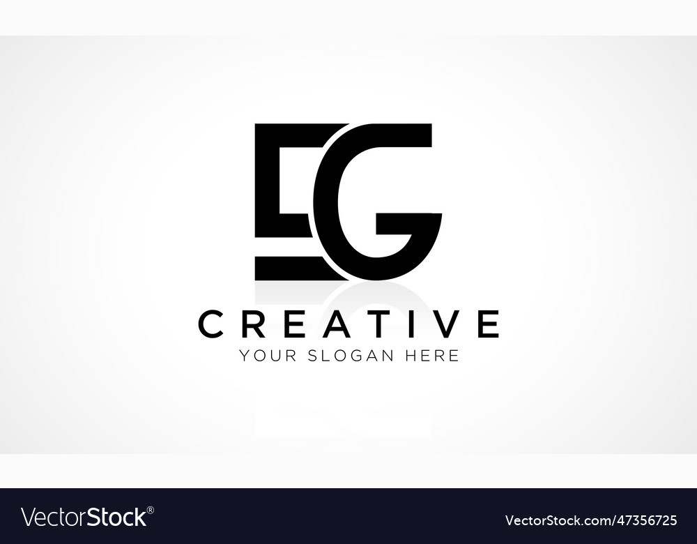 Eg letter logo design template alphabet initial Vector Image