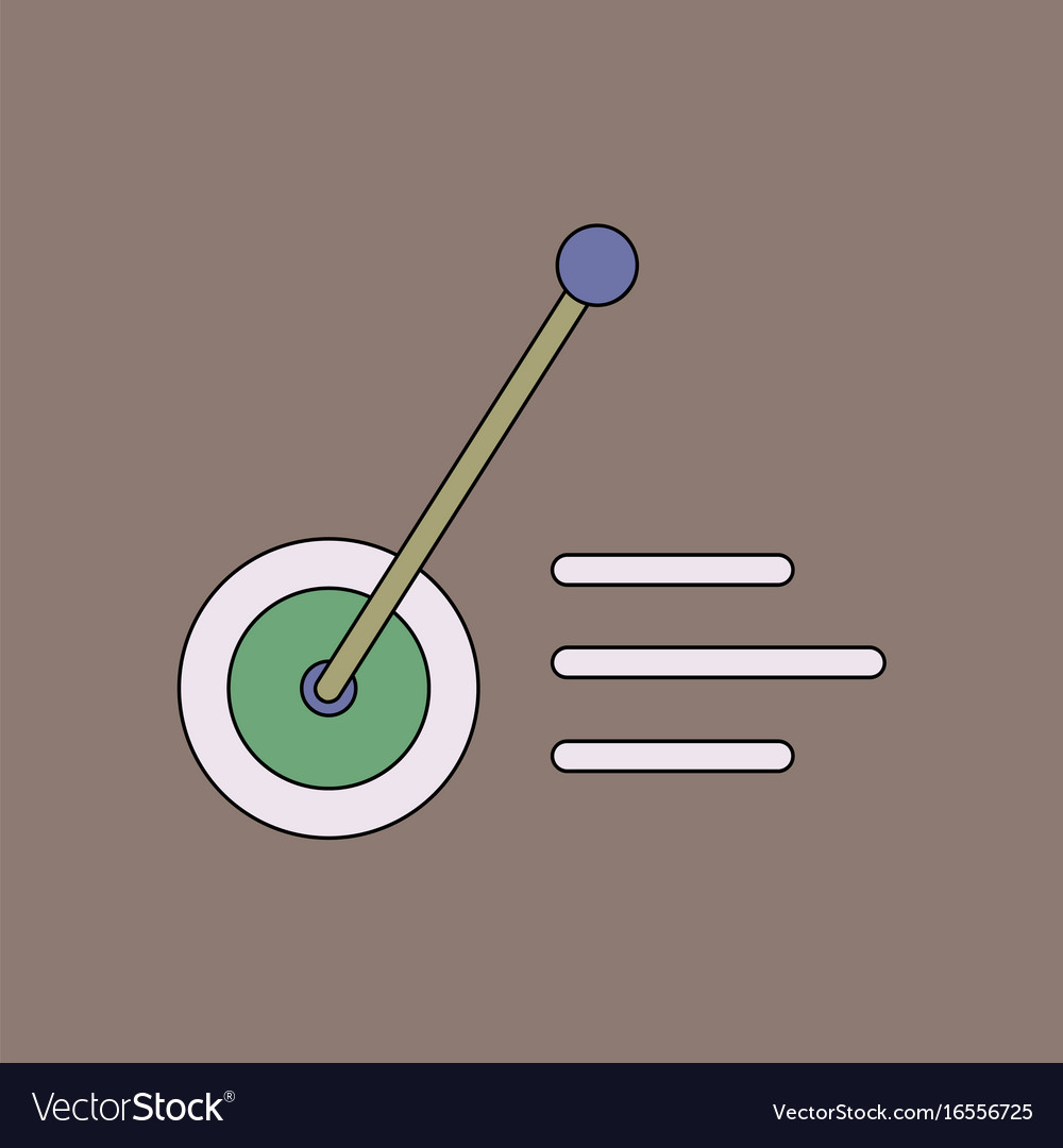 Flat icon design collection kids wheel and stick Vector Image