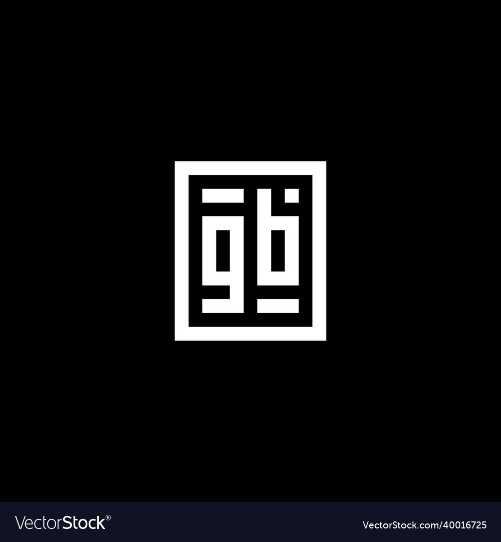 Gb initial logo with square rectangular shape
