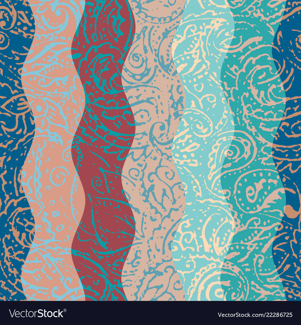 Grunge paisley pattern in collage patchwork style vector image Grunge paisley pattern in collage patchwork style