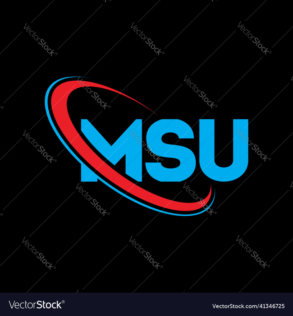 Msu logo letter design Royalty Free Vector Image