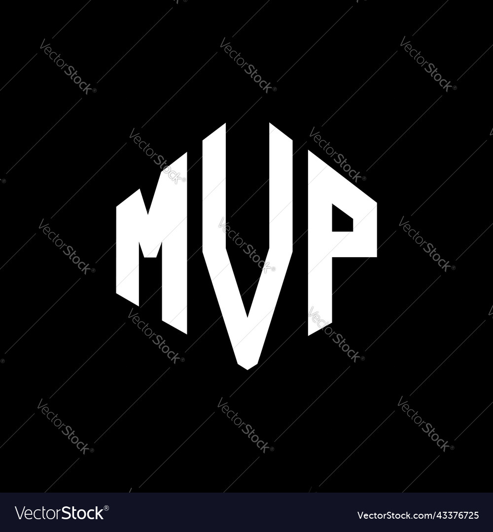 Mvp letter logo design with polygon shape Vector Image