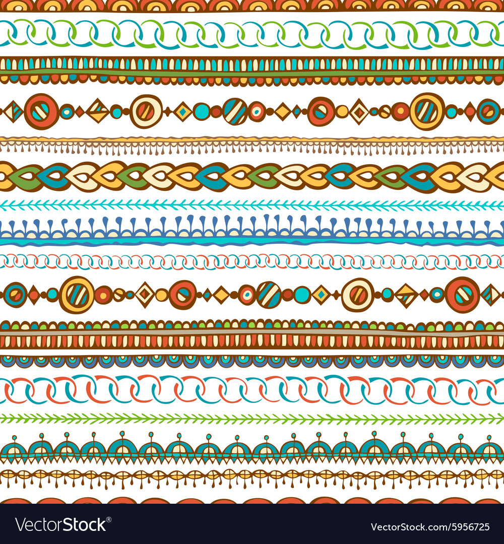 Seamless hand-drawn ethnic pattern Royalty Free Vector Image