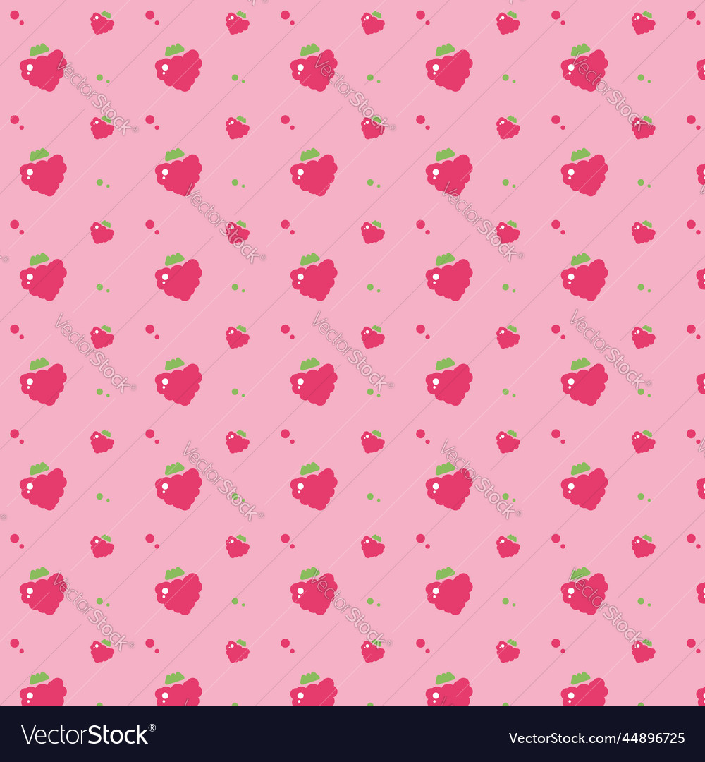 Seamless pattern with raspberry fresh fruit vector image Seamless pattern with raspberry fresh fruit