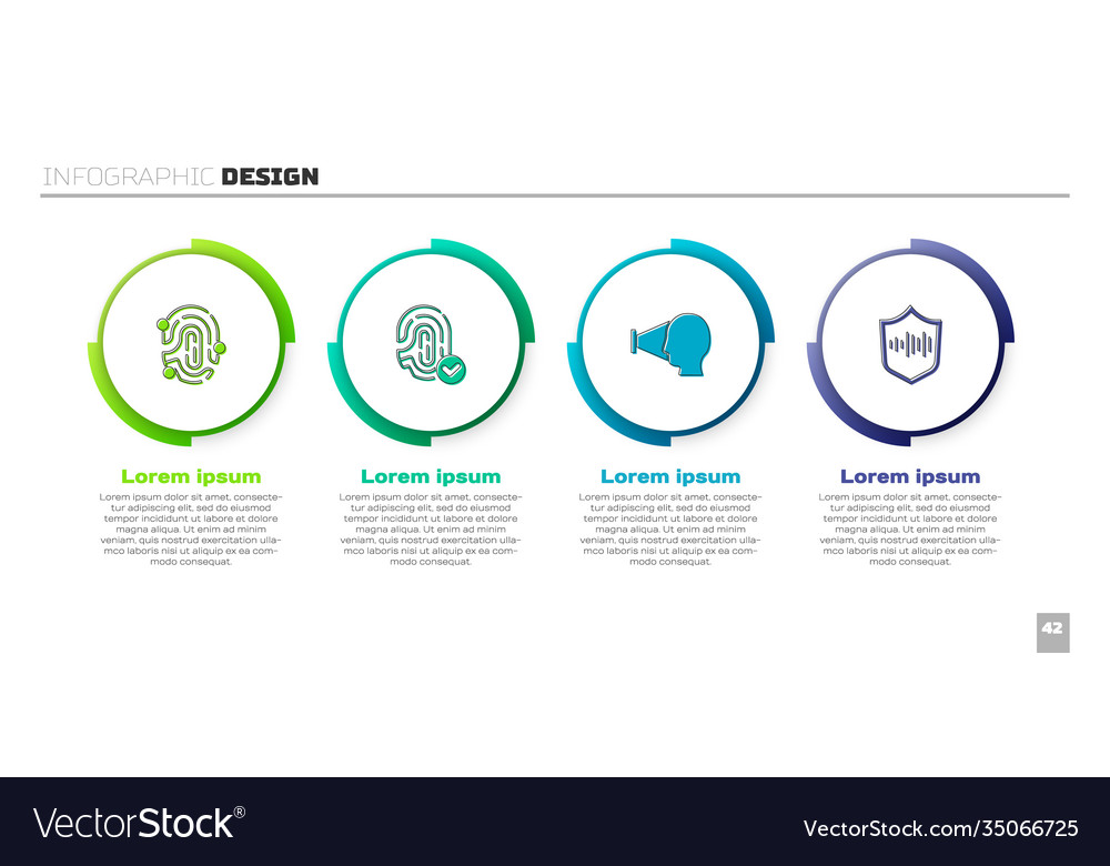 Set fingerprint face recognition and shield vector image Set fingerprint face recognition and shield