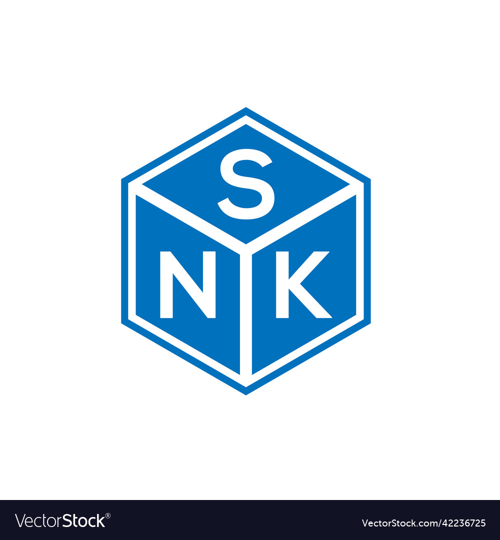 Snk letter logo design on black background