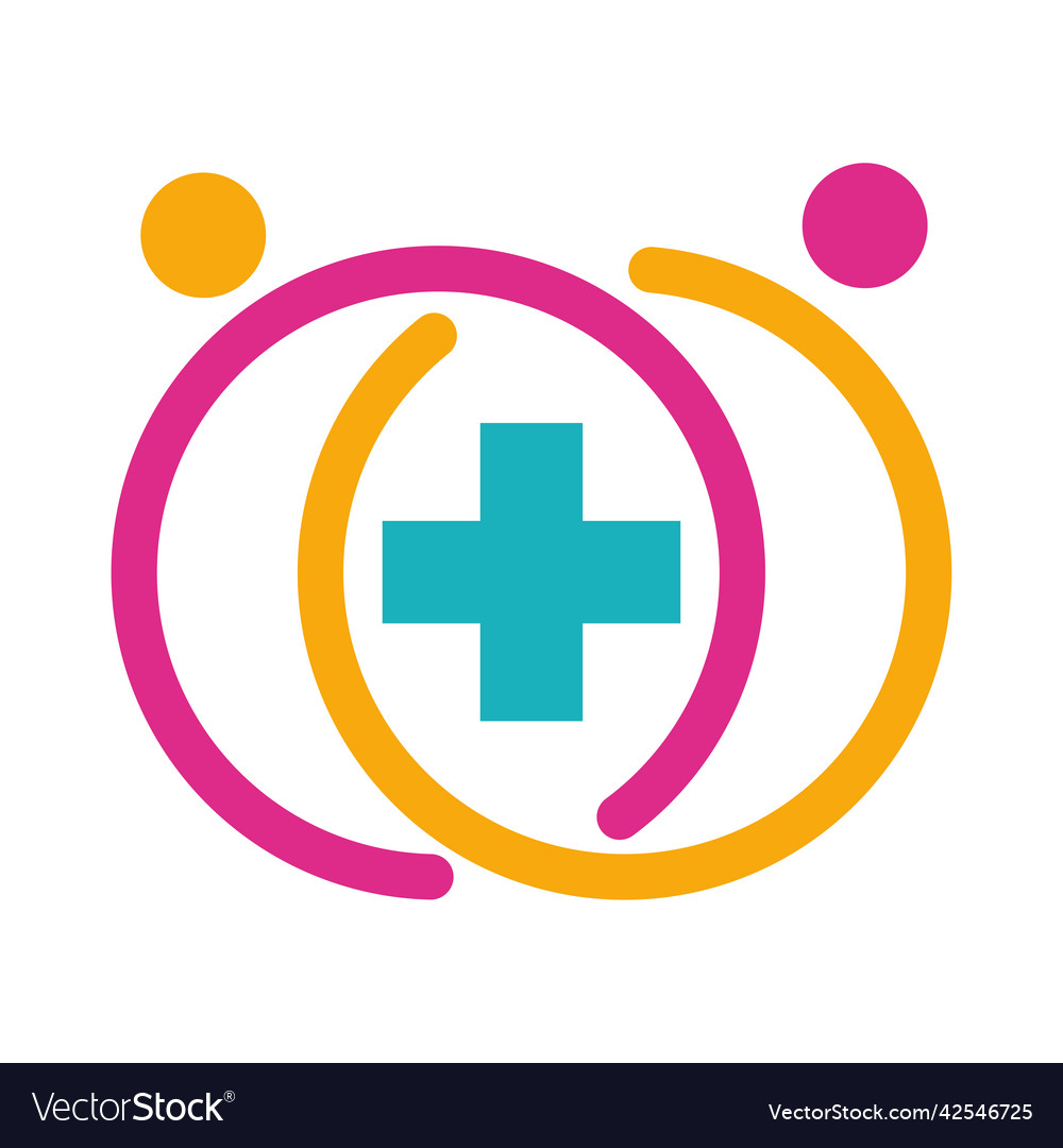 Teamwork medical health logo icon brand identity Vector Image