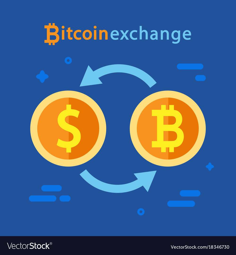 Bitcoin And Dollar Exchange Concept Royalty Free Vector Dollar Exchange Concept Royalty Free Vector
