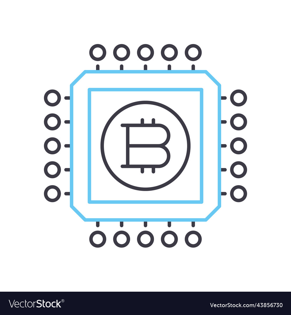 Bitcoin line icon outline symbol Royalty Free Vector Image