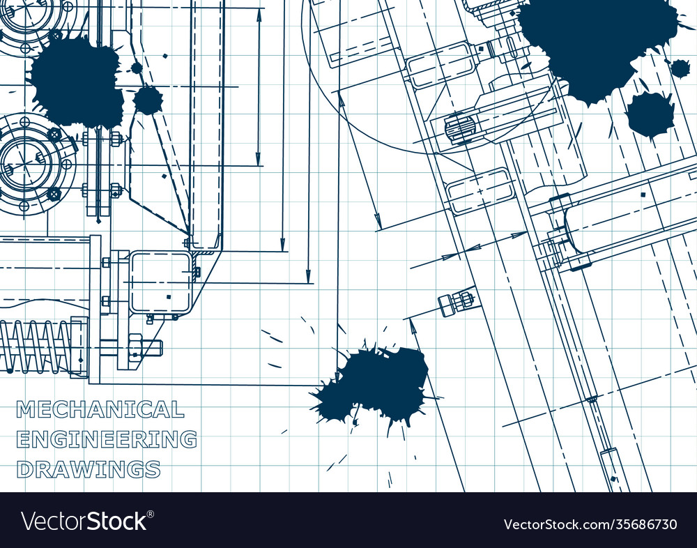 Blueprint engineering computer aided design Vector Image Blueprint engineering computer aided design